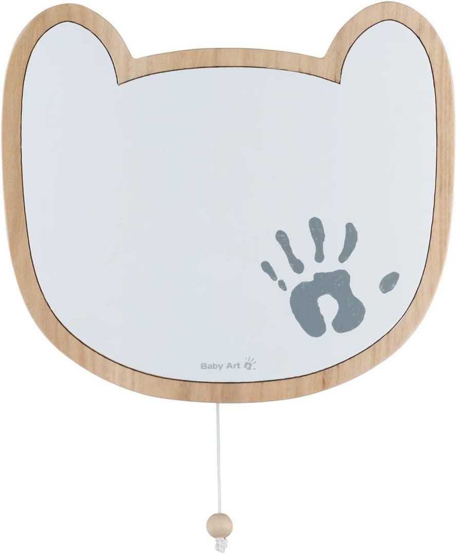 Baby Art® Wall Music Box, Wall-Mounted Children's Music Box, Customisable with Hand and Footprint kit, Natural Wood Colour