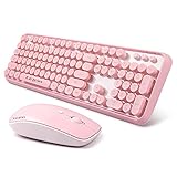 Pink Wireless Keyboard Mouse Combo, 2.4GHz Wireless