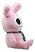 Ebros Larger Furry Bones Skeleton Pink Bunny with Green Polkadot Tie Plush Toy Doll 12
