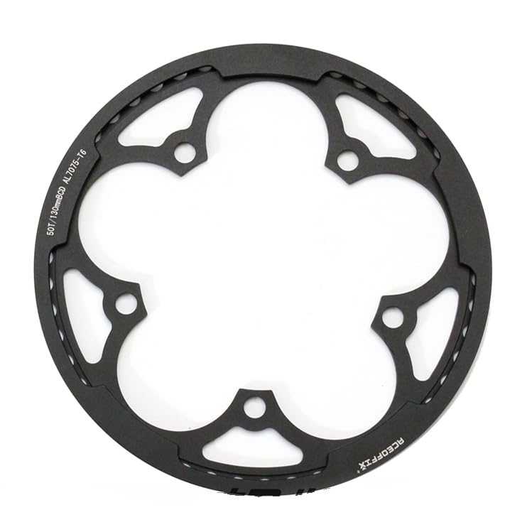 London Craftwork 50T Chainring & Guard set for Brompton Silver Black (black)