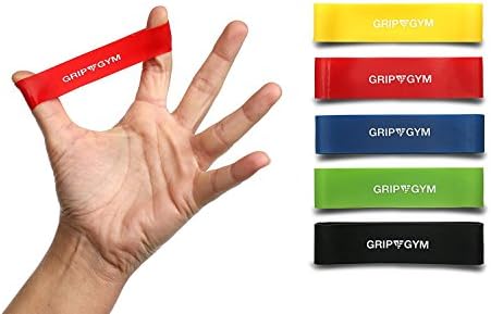 GripGym Finger Stretcher &amp; Extensor Hand Exerciser - 5 Resistance Level (X-Firm, Set of 5)