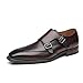 La Milano Men's Double Monk Strap Slip on Loafer Leather Oxford Wingtip Formal Business Casual Comfortable Dress Shoes for Men