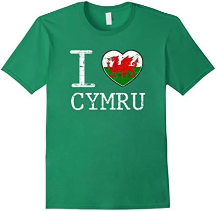 Mens Cymru Welsh flag tshirt Small Kelly Green