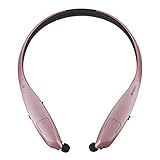 Bluetooth Headphones Pianogic HB-900C V4.0 Wireless Neckband Music Sport Stereo Noise Cancelling Sweatproof Bluetooth Headset Magnetic Retractable Earbuds and Call in Vibration Reminder (Rose-Gold)