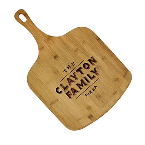 Custom Personalized Pizza Peel Bamboo Wood Paddle Board - Housewarming Pizza Lovers Gift - Engraved for Free