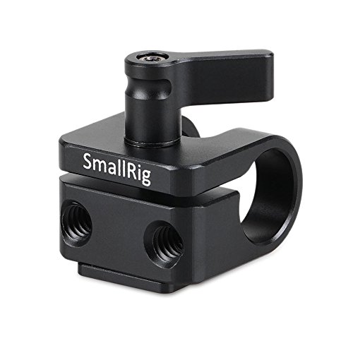 SMALLRIG Single 15mm Rod Clamp with Cold Shoe Adapter for 15mm Rods Support System, Monitor Mount, Microphone Mount - 1597