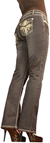 Earl Jean Women Boot Cut with Dark Stone Wash and Embroidery Pocket Epm073 (2)