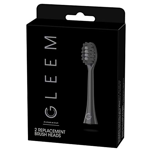 GLEEM Toothbrush Replacement Brush Heads Refill, Black, 2 count
