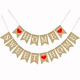 Rainlemon Rustic Jute Burlap Home Sweet Home Burlap Banner Mantel Fireplace Garland Decoration