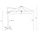 FLAME&SHADE 10' Solar Cantilever Umbrella, Outdoor Offset Hanging Umbrella, LED lights, Cross Base, 360° Rotation, Infinite Tilting, Navy Blue