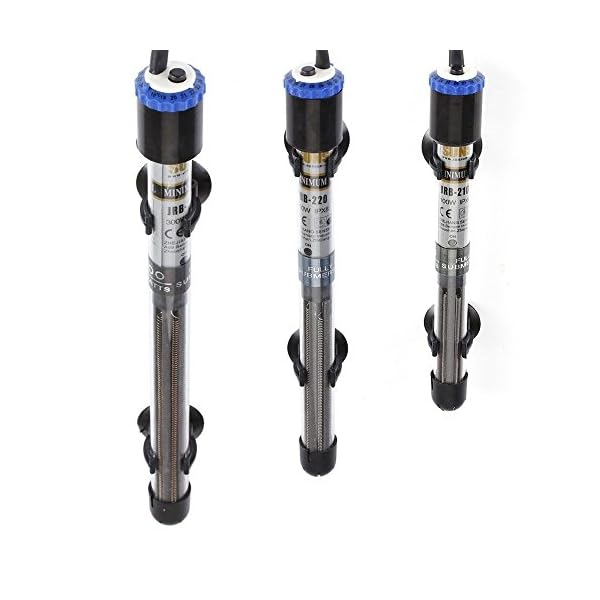 Flexzion Submersible Aquariums Heater Glass 110V 100W 200W 300W 500W Adjustable Temperature 18-34C with 2 Suction Cups for Fresh Water or Saltwater Fish Tank