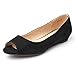 DREAM PAIRS Women's Dories Flats Shoes Low Wedge Heel Peep Toe