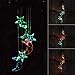 Chasgo Solar Wind Chime Color Changing Solar Mobile Moon and Star Wind Chime LED Moon Light Outdoor Mobile