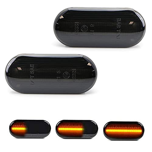 Photo 1 of Gempro 2Pcs Dynamic Smoked Amber LED Side Marker Turn Signal Light Compatible with Golf4 MK4 GTI R32 Jetta Passat B5 Lupo Polo Sharan Vento Fox Amarok T5
