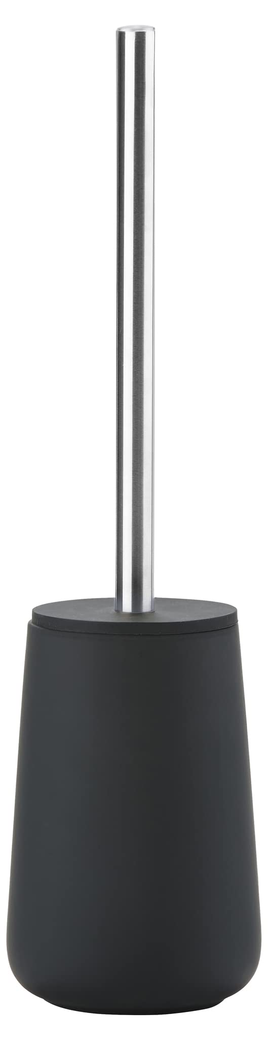 Zone Denmark Nova Toilet Brush, Porcelain and Stainless Steel, Toilet Brush with Brush Holder, Soft Touch Coating, Diameter 10.3 cm, Height 37 cm, Black