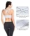 DeepTwist Women's Padded Sports Bra Cross Back Medium Support Workout Yoga Bra Top