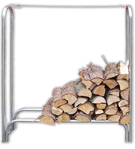 FARMERS FUN Premium Brennholz-Regal, Kaminholz Lagerung, 119 x 25 x 144 cm (L x B x H), verzinktes Stahlrohr