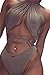 Kisscy Women's Deep V Neck Crisscross Bandage Two Pieces Monokini Swimsuit
