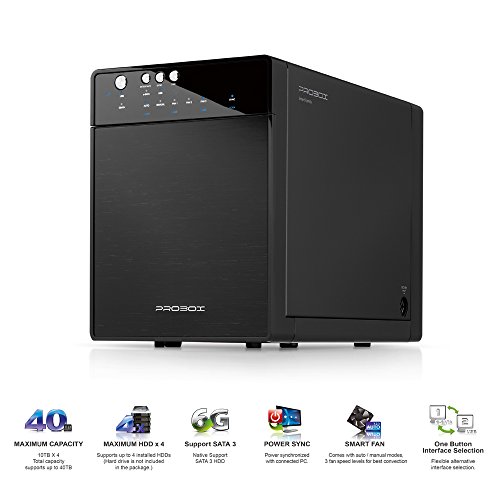 Mediasonic HF7-SU3S3 4 Bay 3.5â€ SATA Hard Drive Enclosure â€“ USB 3.0 & eSATA Support 10TB â€“ Certified Refurbished (Black)