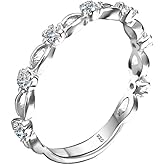 LOMBARDY JEWELRY Genuine Solid 925 Sterling Silver Half Eternity Band Ring 2.5 mm set with Round Brilliant Cut Simulated Diamond Infinite Elements Cubic Zirconia Clear Cz