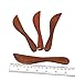 Saoneer Handmade Natural Wood Small Knife and Spatula Wooden Kitchen Tool Bread, Bakery, Cake, Jam, Butter Spreader Set of 10 (Natural Red Wood)