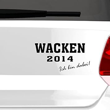 malango® Wacken 2014 Ich bin dabei Autoaufkleber Autosticker Metall Music Aufkleber Sticker 110 x 57 cm gold gold 110 x 57 cm