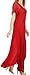 Sakkas 16602 - Shasta Lace Embroidered Cap Sleeves Long Caftan Dress/Cover up - Red - OS