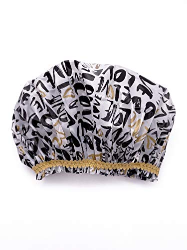 Betty Dain Hipster Collection Shower Cap, Waterproof, Frosted PEVA Material, Oversized Design Perfect for Every Hair Length, Elasticized Hem, True Love