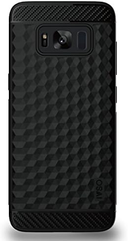 Samsung Galaxy S8 Case,Yocco Soft Silicon Luxury Brushed Case with Texture Carbon Fiber Design Protection Cover for Samsung Galaxy S8 Smartphone Black