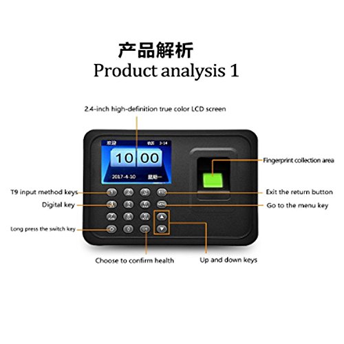 OBO HANDS Fingerprint Attendance Machine LCD Display USB Biometric DC 5V/1A Time Clock Recorder Employee Checking-in Reader A6