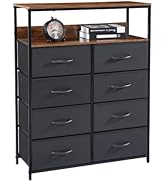 Kamiler 8 Drawers Dresser with Shelves, Tall Vertical Storage Organizer,Versatile Cabinet for Bed...