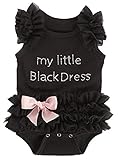 Ganz Baby Girls Embroidered Little Black Dress Bodysuit
