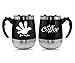 LEADNOVO Update Self Stirring Mug Auto Self Mixing Stainless Steel Cup for Bulletproof/Keto Coffee/Tea/Hot Chocolate/Milk/Cocoa Protein Shaker Mug for Office/Kitchen/Travel/Home -450ml/15.2oz (Black1)