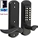 Megaflint Right Handed Keyless Door Lock Keypad Entry Mechanical Door Level Lock(NOT Deadbolt,Only for Single Borehole Door, Borehole Smaller Than Dia.2-1/8”,Need Drill Additional 4 Holes) …