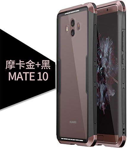 Huawei Mate 10 Case, LWGON Lwang CNC Aviation Aluminum Alloy Metal Bumper Frame Luxury Tempered Glass Stand Cover Case for Huawei Mate 10 (3Glass gold)