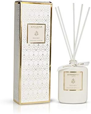 bahoma White Pearl Collection Fragranced Reed Diffuser 100ml - Rose Mist