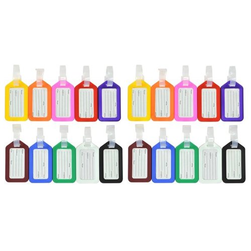 KLOUD City 20 Pcs Assorted Colors Plastic Square-shape Tag