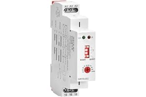 GRT8-EC Small Multifunctional Time Relay with LED Indicator 230V OR AC DC24V 10A A1-A2 (AC220V), A1-A3 (AC/DC24V)