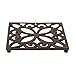 Comfify Decorative Cast Iron Trivet for Kitchen Or Dining Table | Square with Vintage Pattern - 6.5 x 6.5 | with Rubber Pegs/Feet - Recycled Metal - Vintage, Rustic Design - Rust Brown Color
