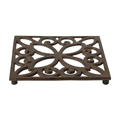 image for Decorative Cast Iron Trivet For Kitchen Or Dining Table | Square with 