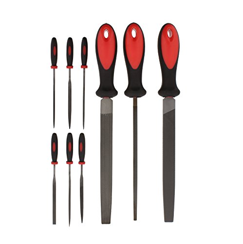 ABN Hand Deburring File 9-Piece Set – Deburr Kit of Small and Large Files for Metal Sharpening, Wood Hole Shaping