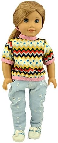 Doll Clothes Adorable Sweater and Ripped Jean Fit American Girl Dolls by wesen