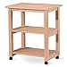 IC International Concepts, Microwave Cart, Overall weight capacity is 50 pounds Solid Real Wood, Sturdy Parawood, DIY, Paint/Stain Ready, Unfinished