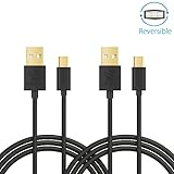 iXCC Freedom Series 6 Feet Reversible Micro USB to USB 2.0 Charge and Sync Cable Cord for Smartphones & Tablets (Pack of 2)