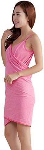 Fashion Halter Backless Robe Wearable Bath Towel Set, Highly Absorbent, Fade Resistant, Quick Dry, Xander Swimming Wrap (Hot Pink)