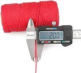 G2PLUS Red Cotton String Twine 100M 2mm Gift Wrapping Craft Cord view 2