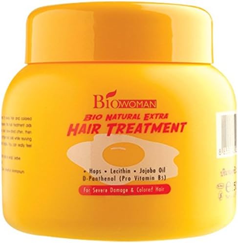 ฺBiowoman Bio Natural Extra Hair Treatment with extract from Hops , Egg Lecithin and Jojoba oil(8.33 oz) : for severe damaged and colored hair
