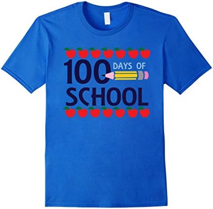 Mens 100 days of school tshirt Large Royal Blue
