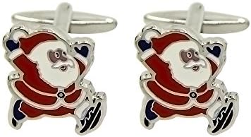 Et Red Santa Claus Christmas Pair Cufflinks for Men with Gift Box
