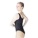 HDW DANCE Black Women Dance Leotard Ballet Sweetheart Mock Neck Mesh Dancewear (L, Black)